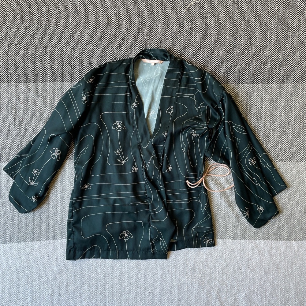 California Dreaming Silk Kimono Wrap Top